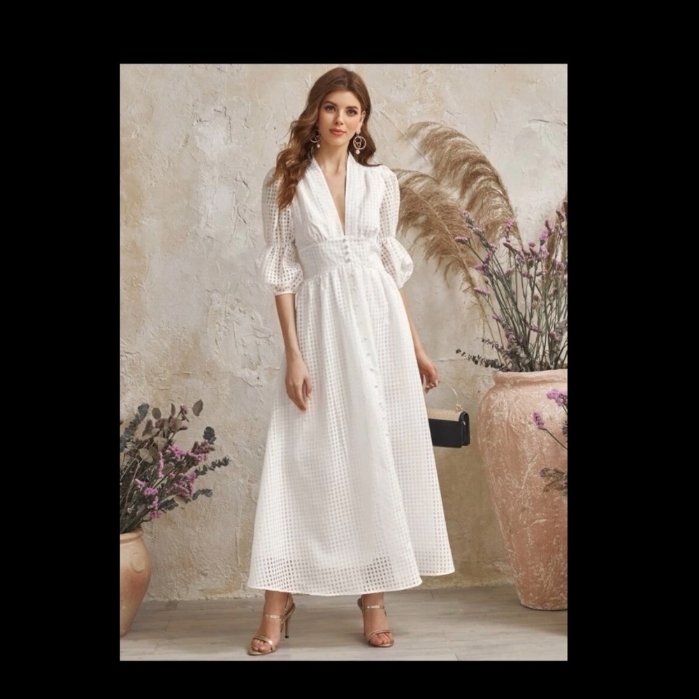 SHEIN plunging neckline dress